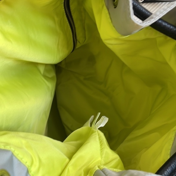 Co-lab Gray and Neon Yellow Nylon Large Travel Tote Bag with Zippered Pockets - Picture 7 of 11